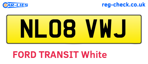 NL08VWJ are the vehicle registration plates.