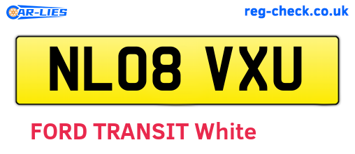 NL08VXU are the vehicle registration plates.