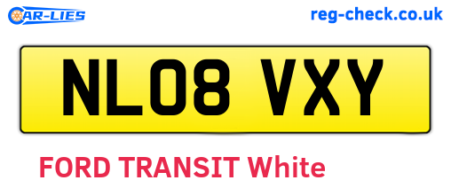 NL08VXY are the vehicle registration plates.