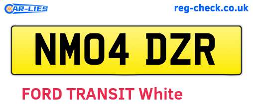 NM04DZR are the vehicle registration plates.