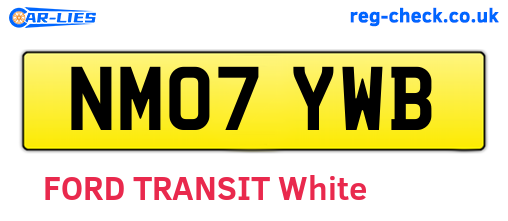 NM07YWB are the vehicle registration plates.