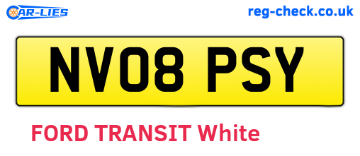 NV08PSY are the vehicle registration plates.