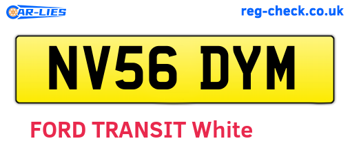 NV56DYM are the vehicle registration plates.