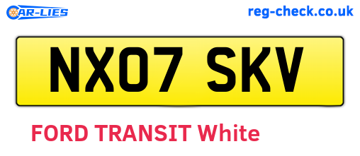 NX07SKV are the vehicle registration plates.