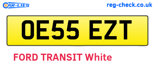 OE55EZT are the vehicle registration plates.