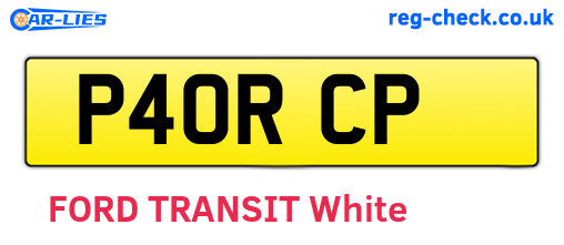 P40RCP are the vehicle registration plates.