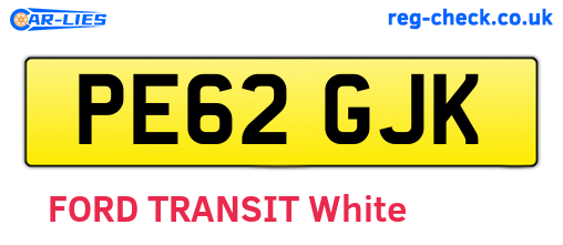 PE62GJK are the vehicle registration plates.