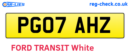 PG07AHZ are the vehicle registration plates.