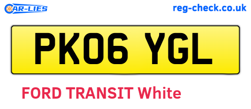 PK06YGL are the vehicle registration plates.