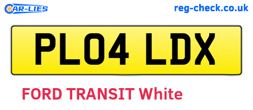 PL04LDX are the vehicle registration plates.