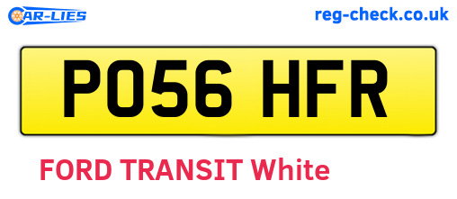 PO56HFR are the vehicle registration plates.