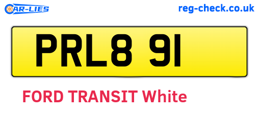 PRL891 are the vehicle registration plates.
