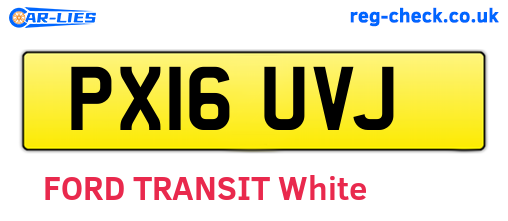PX16UVJ are the vehicle registration plates.