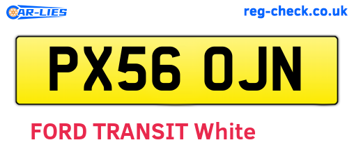 PX56OJN are the vehicle registration plates.