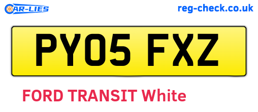 PY05FXZ are the vehicle registration plates.
