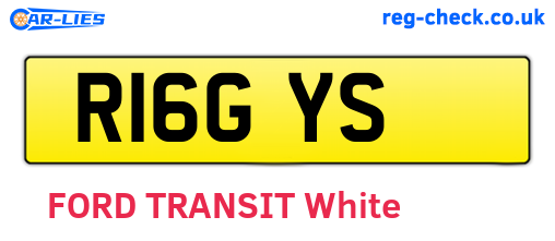R16GYS are the vehicle registration plates.