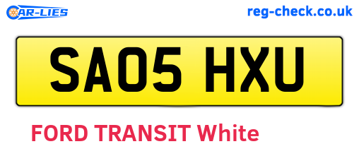 SA05HXU are the vehicle registration plates.