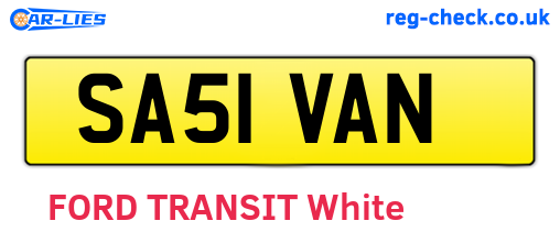 SA51VAN are the vehicle registration plates.