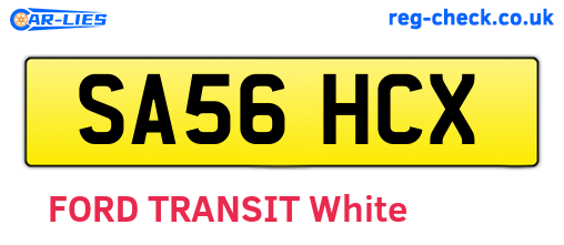 SA56HCX are the vehicle registration plates.