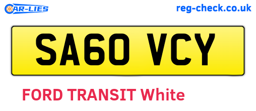 SA60VCY are the vehicle registration plates.