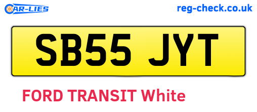 SB55JYT are the vehicle registration plates.