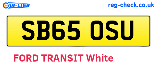 SB65OSU are the vehicle registration plates.