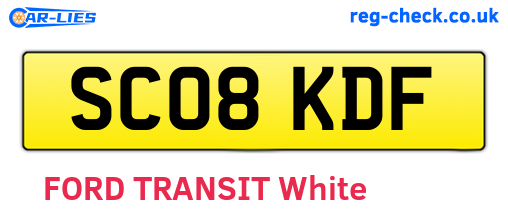 SC08KDF are the vehicle registration plates.