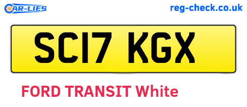 SC17KGX are the vehicle registration plates.