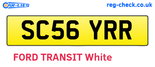 SC56YRR are the vehicle registration plates.