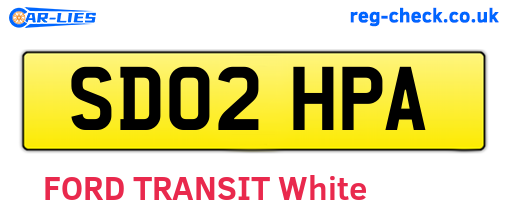 SD02HPA are the vehicle registration plates.