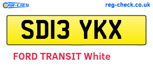 SD13YKX are the vehicle registration plates.
