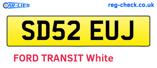 SD52EUJ are the vehicle registration plates.
