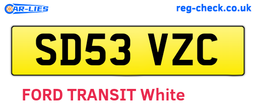 SD53VZC are the vehicle registration plates.