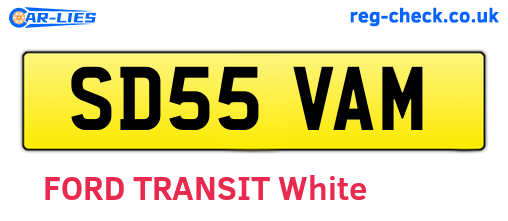 SD55VAM are the vehicle registration plates.