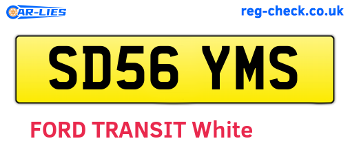SD56YMS are the vehicle registration plates.