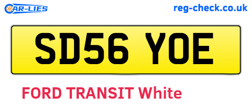 SD56YOE are the vehicle registration plates.