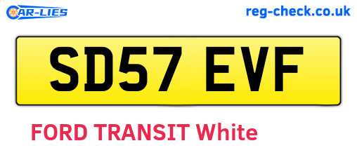 SD57EVF are the vehicle registration plates.