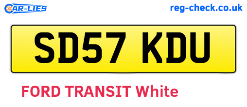SD57KDU are the vehicle registration plates.