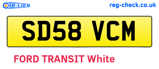 SD58VCM are the vehicle registration plates.