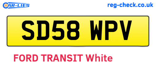 SD58WPV are the vehicle registration plates.