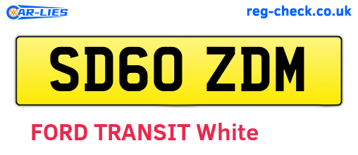 SD60ZDM are the vehicle registration plates.
