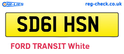 SD61HSN are the vehicle registration plates.