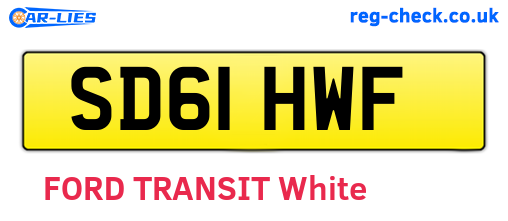 SD61HWF are the vehicle registration plates.