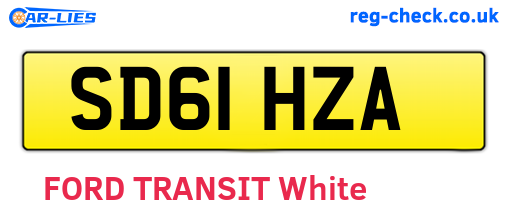 SD61HZA are the vehicle registration plates.