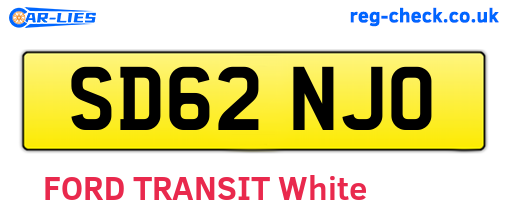 SD62NJO are the vehicle registration plates.