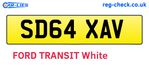 SD64XAV are the vehicle registration plates.