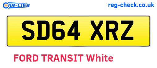 SD64XRZ are the vehicle registration plates.