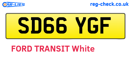 SD66YGF are the vehicle registration plates.