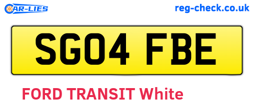 SG04FBE are the vehicle registration plates.