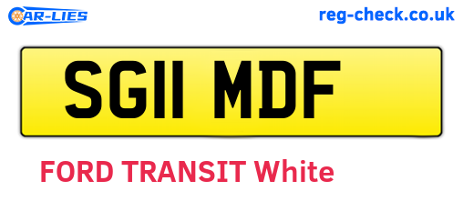 SG11MDF are the vehicle registration plates.